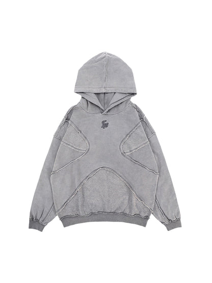Thesupermade Washed Splicing Hoodie – 1985