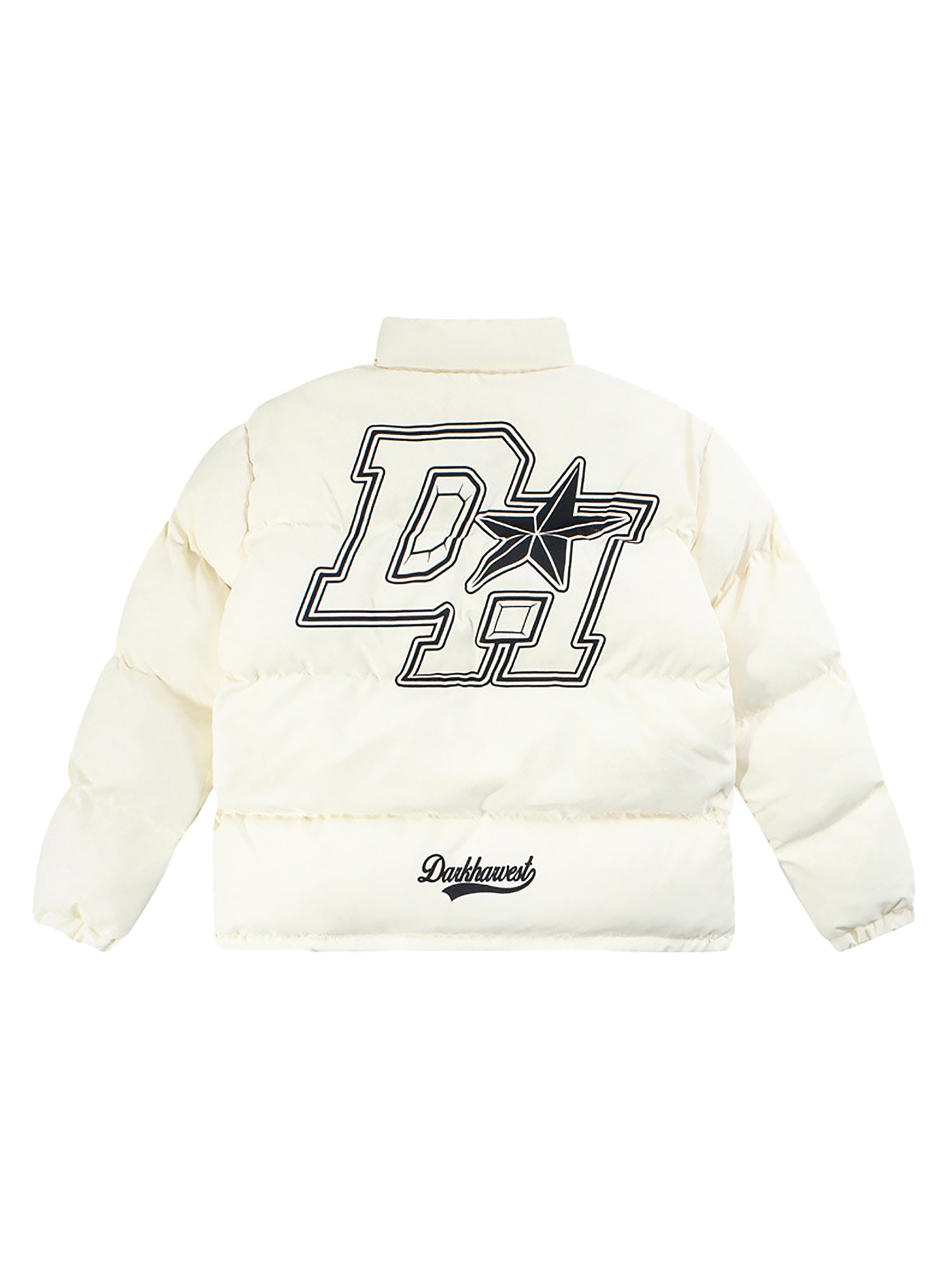 Daunenjacke mit Retro-Buchstaben-Print - 1393 