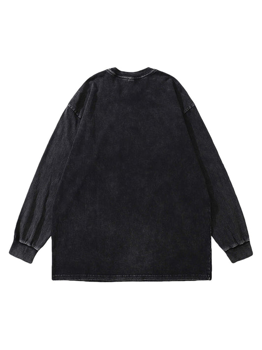 Sweat-shirt ras du cou vintage à motif tête de mort Thesupermade