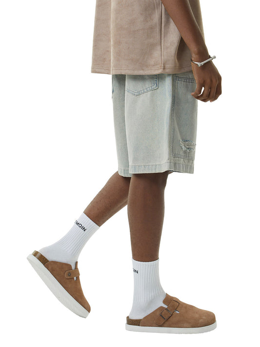 Thesupermade – Verwaschene Hip-Hop-Shorts im Retro-Stil von Thesupermade 