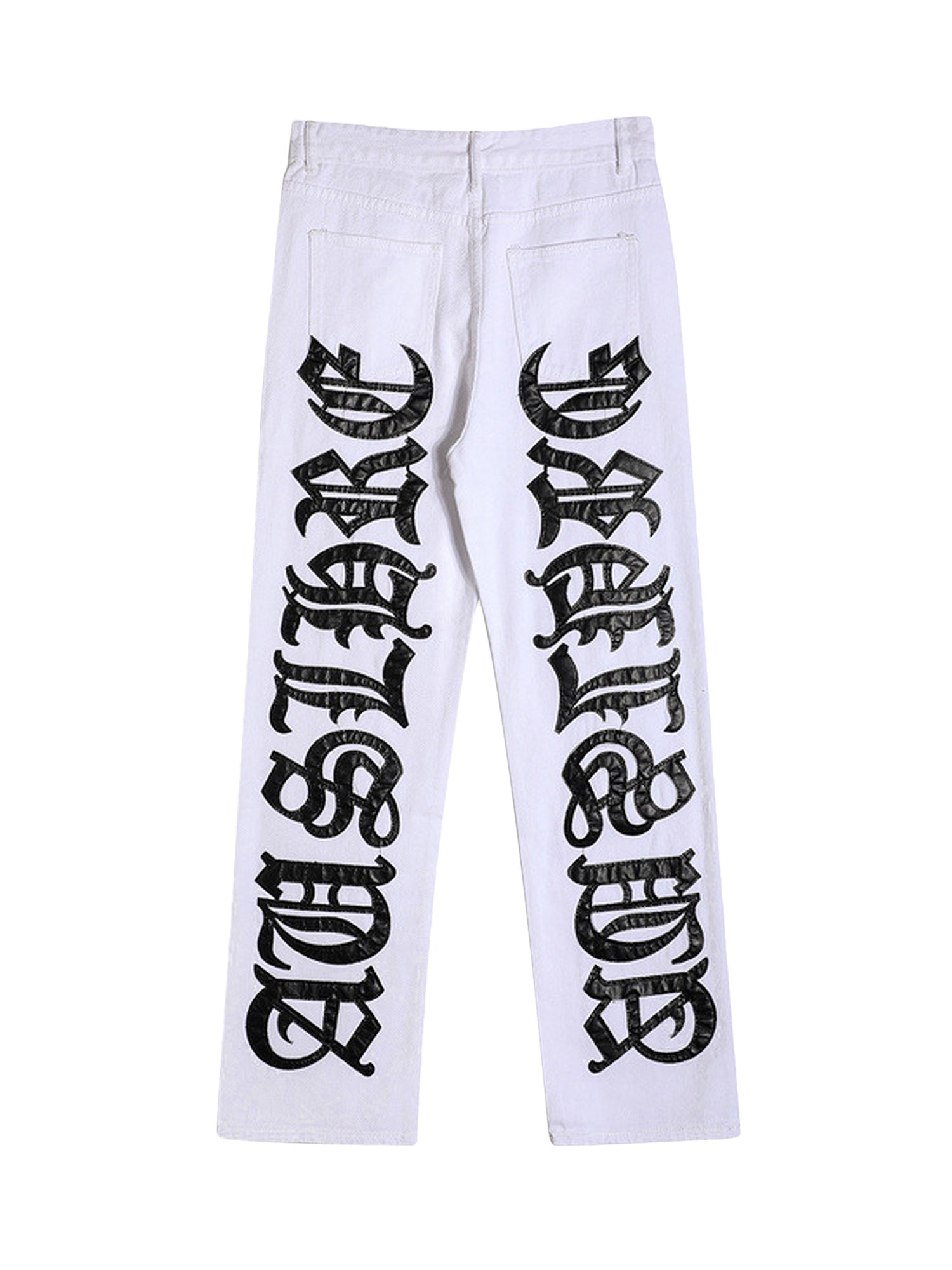 Thesupermade Jeans mit aufgestickten Buchstaben „Burning Text“ – 1478 