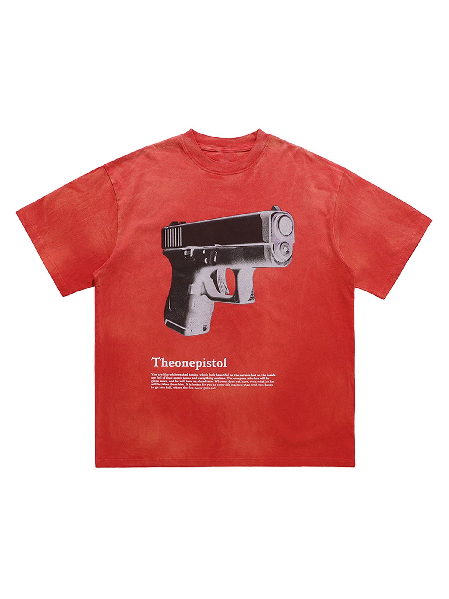 Thesupermade Fun Three-dimensional Pistol Print Loose T-shirt