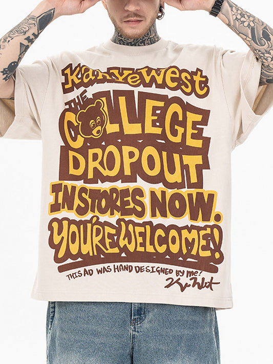 T-shirt hip-hop à manches courtes avec imprimé ours Thesupermade - 2203