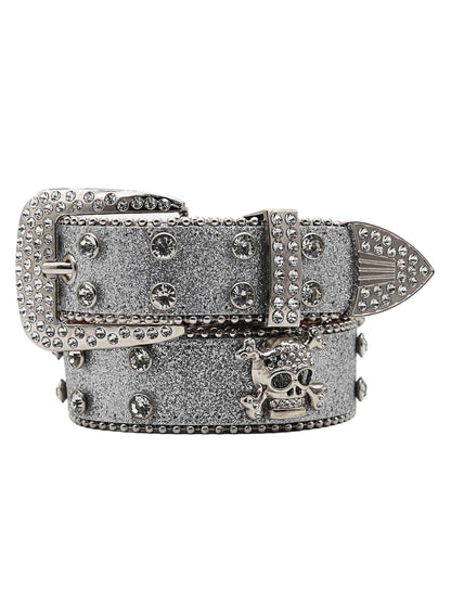 Ceinture tête de mort en strass supermade - 1668