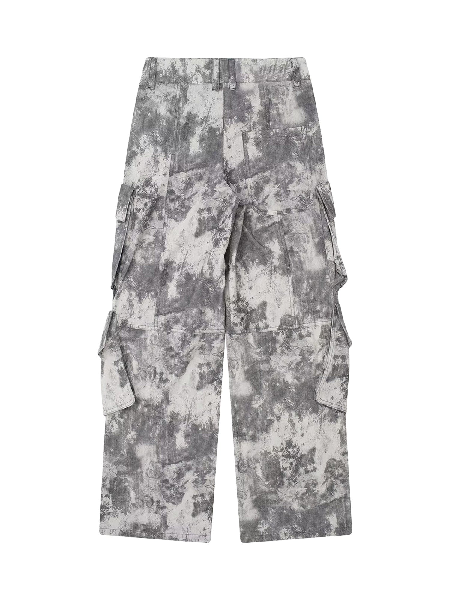 Thesupermade French Loose Pocket Printed Mid-rise Cargo Pants