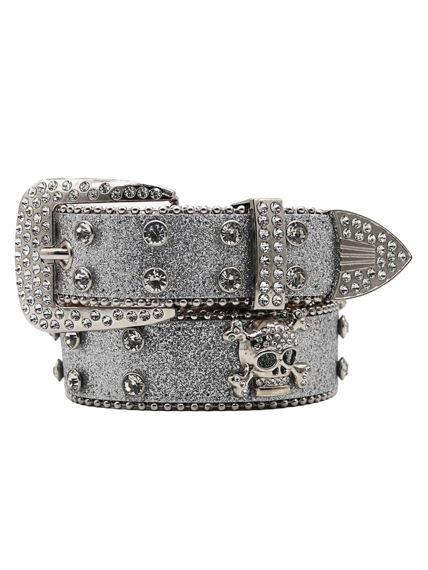 Thesupermade Rhinestone Skull Belt - 1668