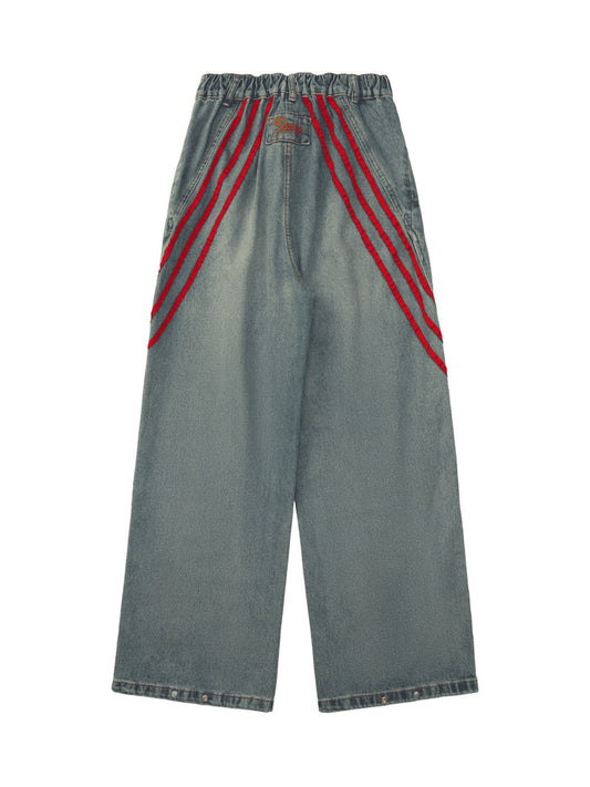 Le jean délavé contrasté American Retro de qualité supérieure
