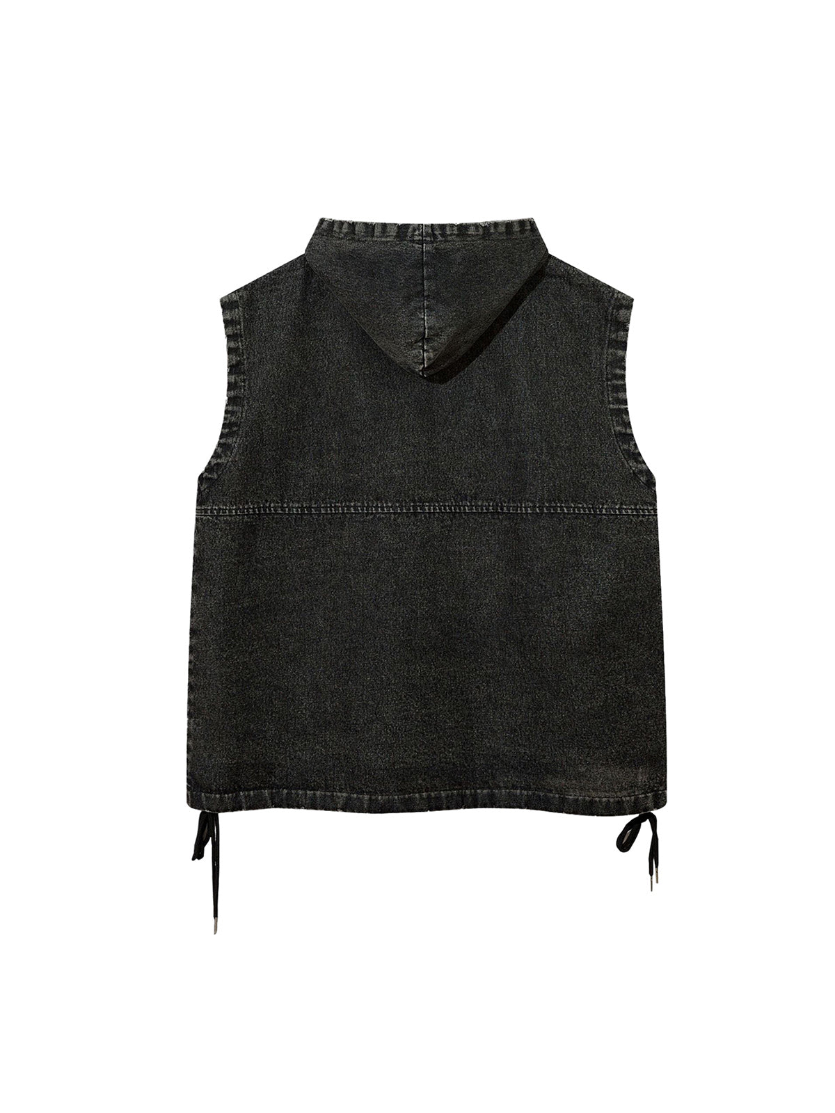 Thesupermade Washed Distressed Denim Vest - 2157