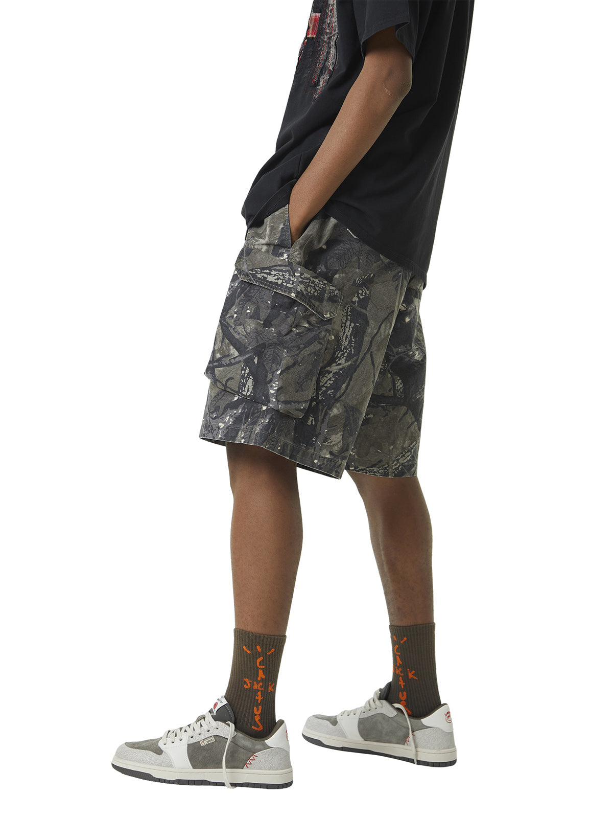 Thesupermade Fallen Leaf Camouflage Pocket Workwear Shorts - 2050