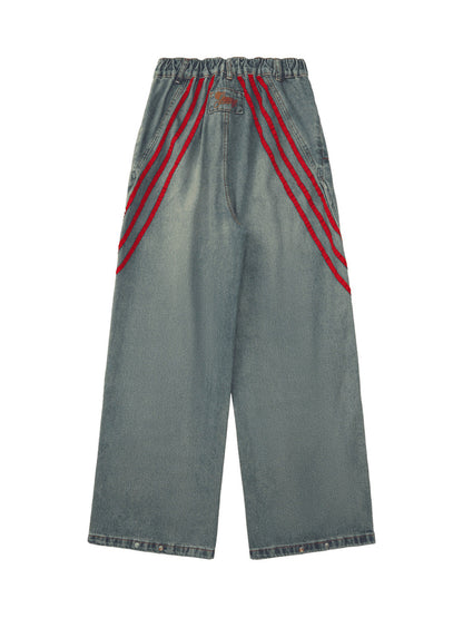 Le jean délavé contrasté American Retro de qualité supérieure