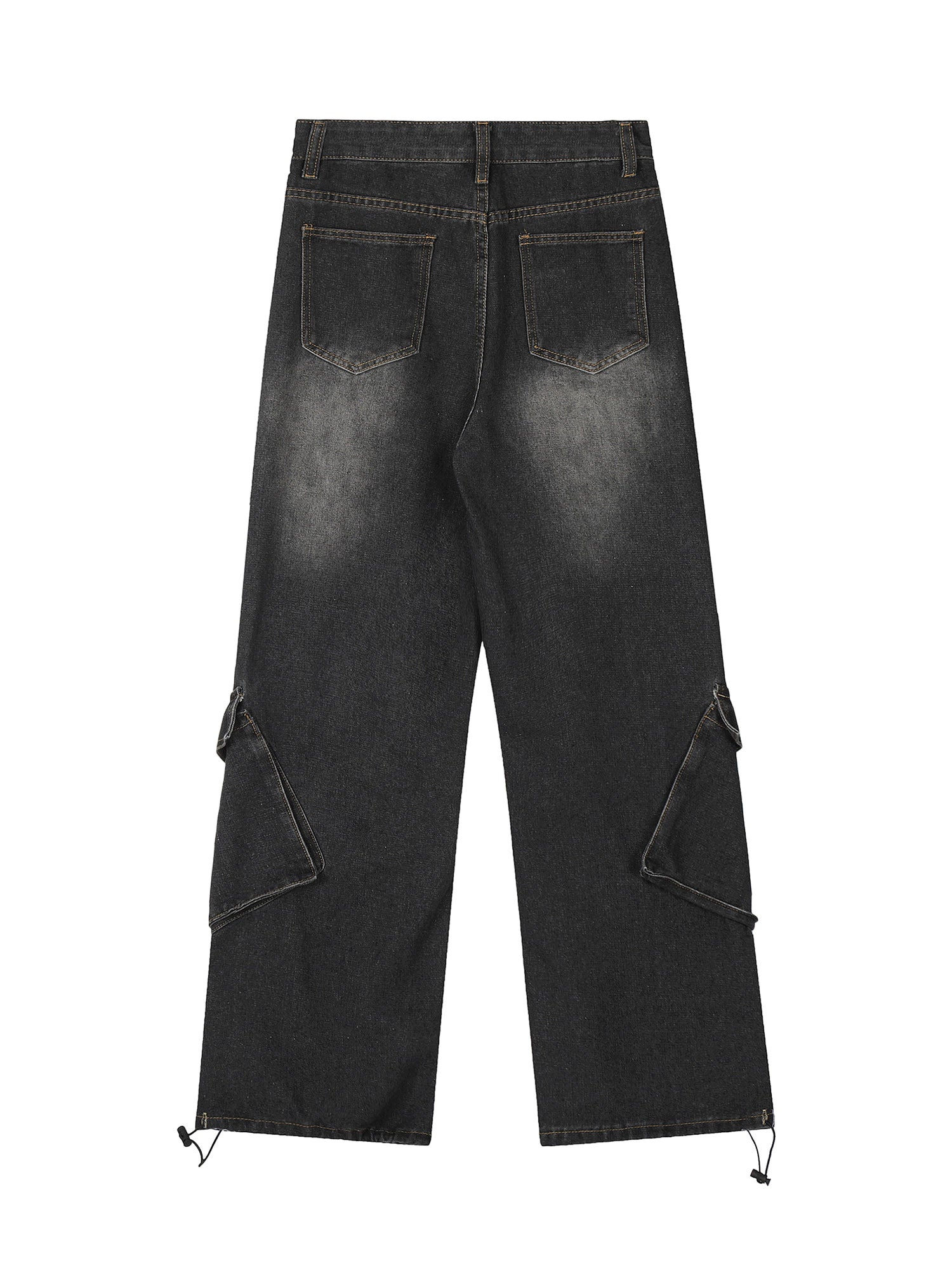 Thesupermade Washed Distressed Workwear Hip-Hop Jeans