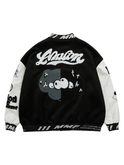 Thesupermade – Hip-Hop-Baseballtrikot mit besticktem Frottee-Patch in Pink – 1965 