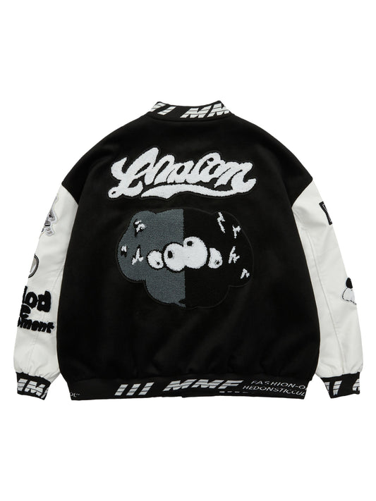 Maillot de baseball hip-hop brodé en tissu éponge rose Supermade - 1965