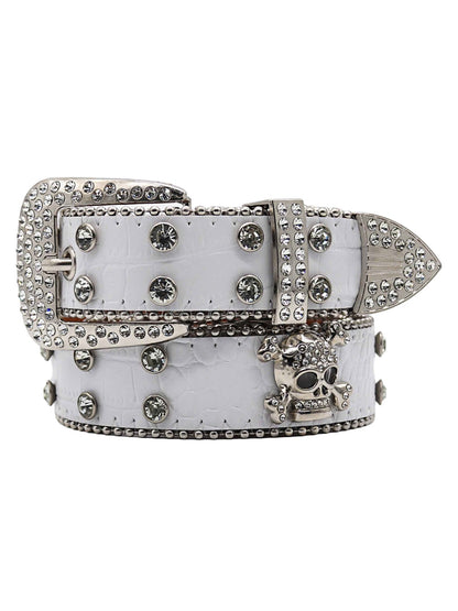 Ceinture tête de mort en strass supermade - 1668