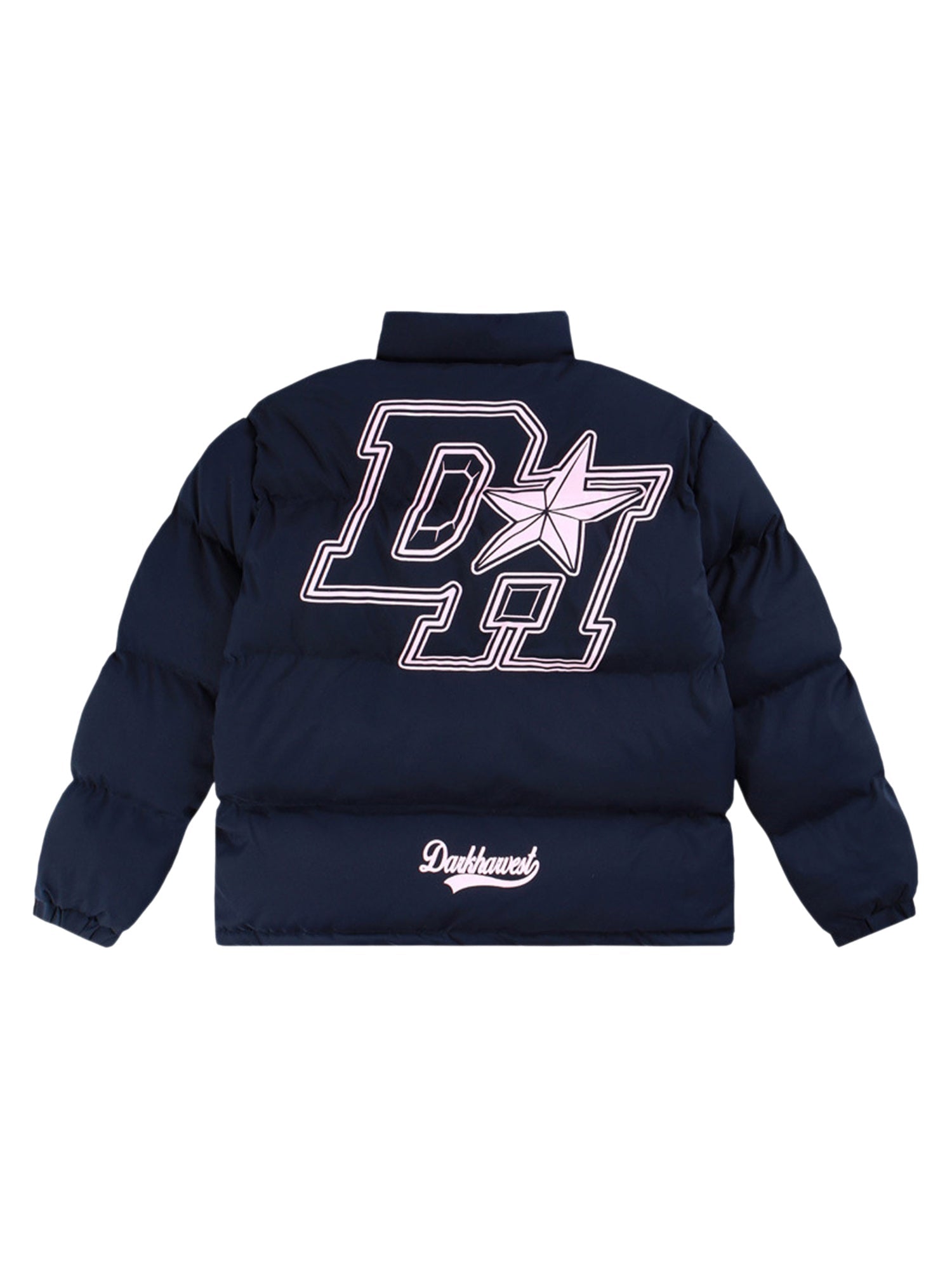 Daunenjacke mit Retro-Buchstaben-Print - 1393 