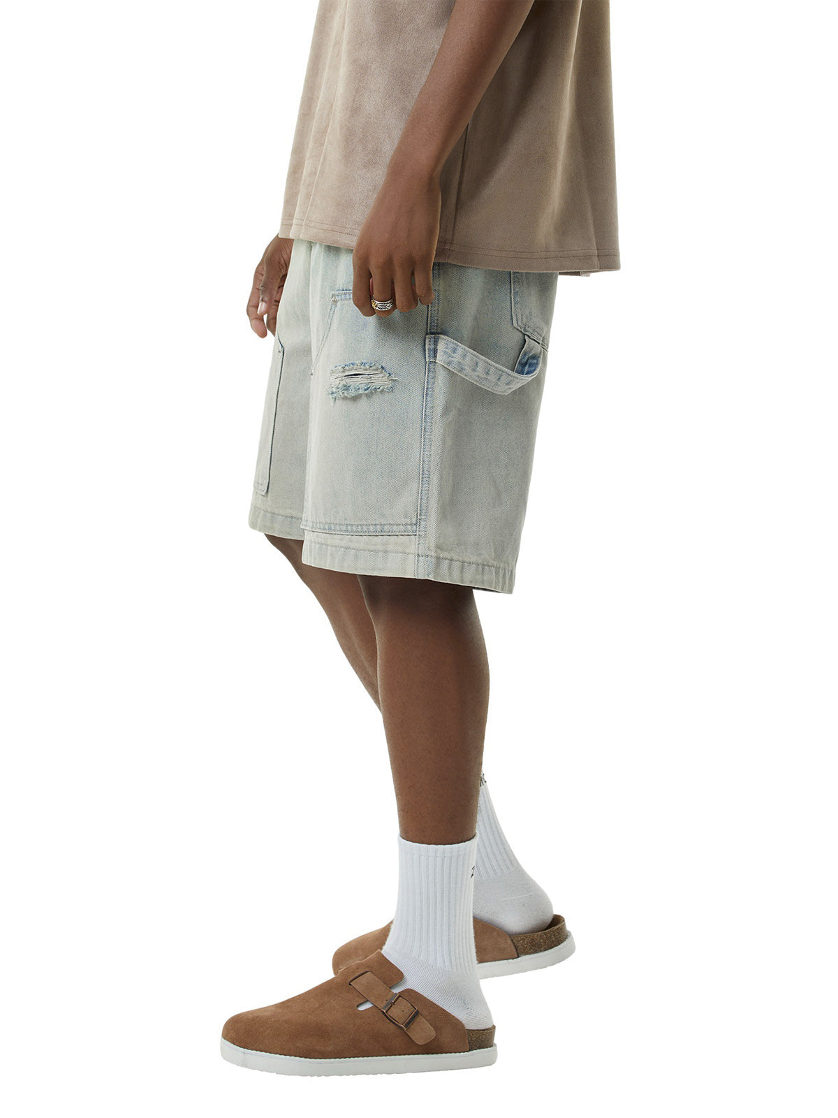 Thesupermade – Verwaschene Hip-Hop-Shorts im Retro-Stil von Thesupermade 