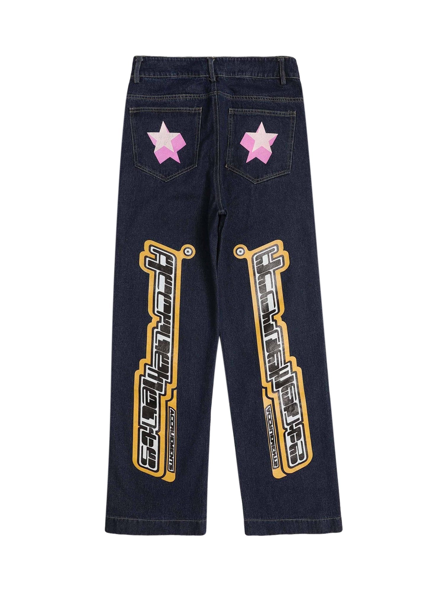 Thesupermade Star Letter Print Jeans - 1594