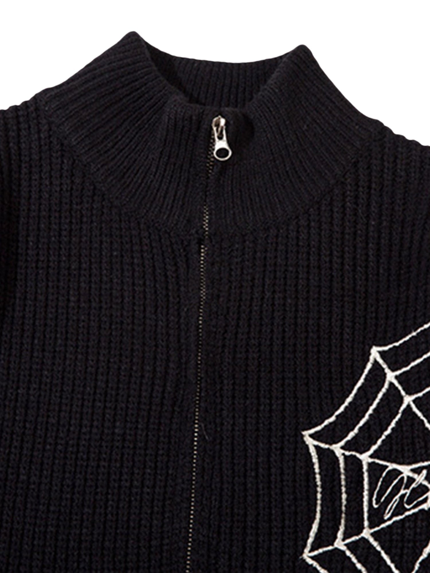 Thesupermade Spider Zip Up Cardigan Sweater