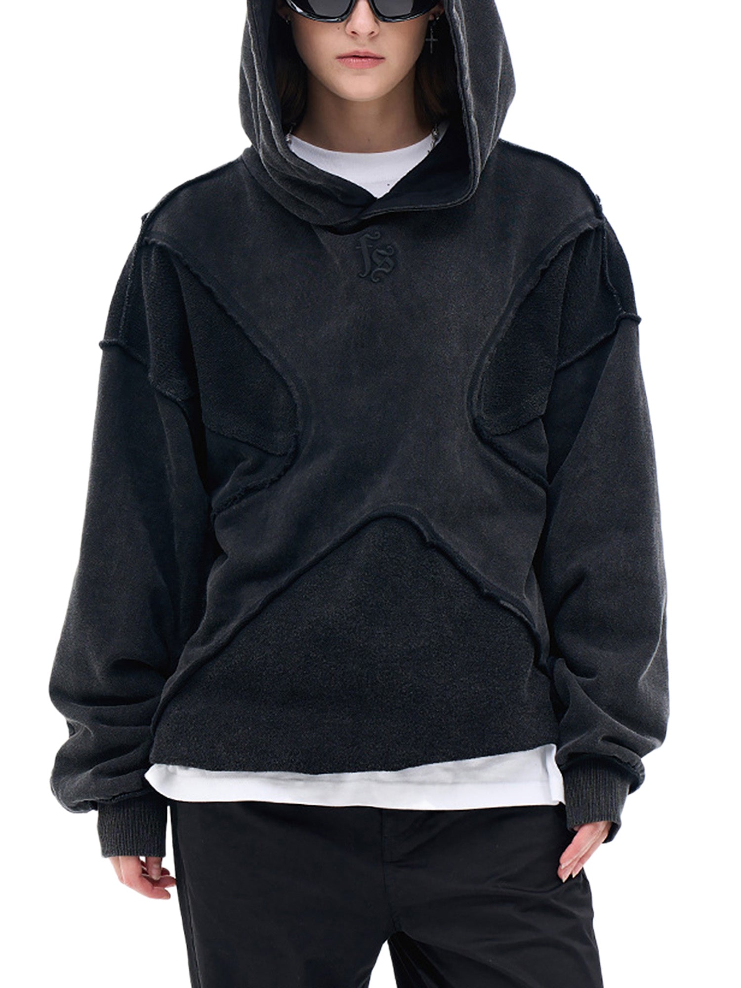 Thesupermade Washed Splicing Hoodie – 1985