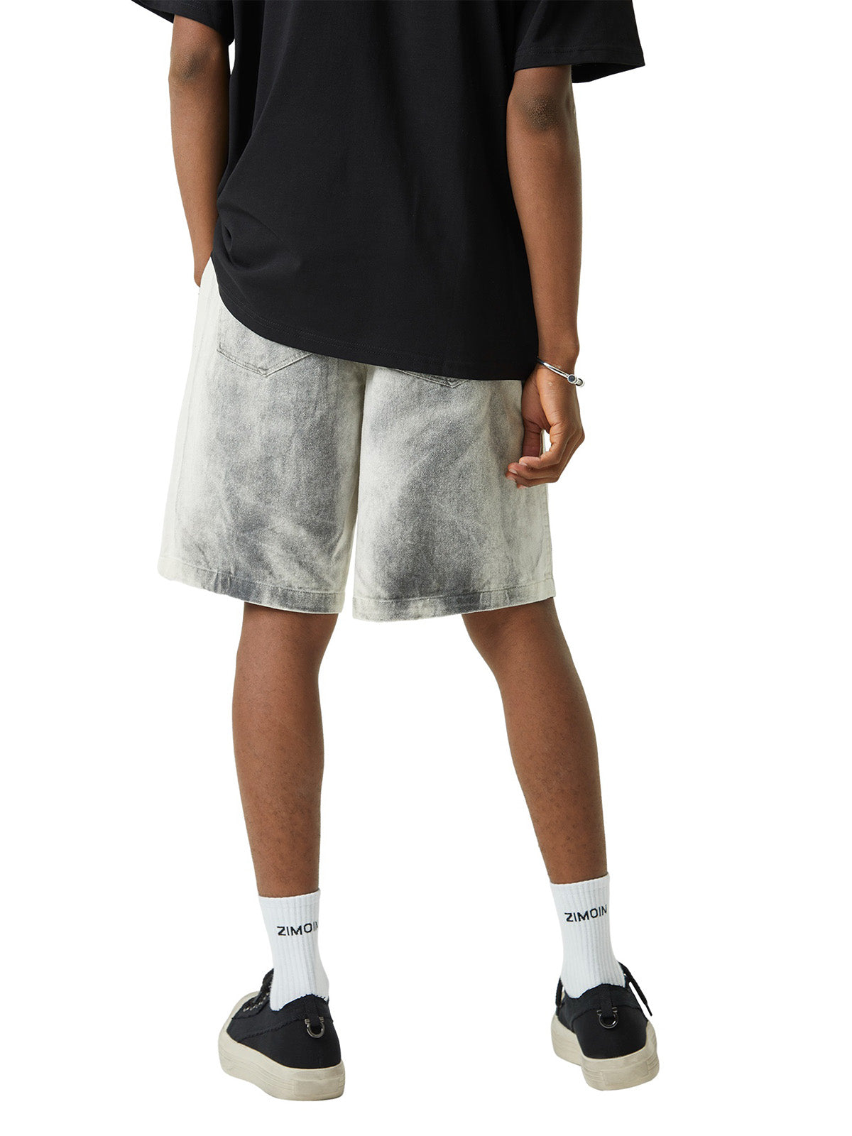 Thesupermade Spray-painted Woodcut Hip-Hop Shorts