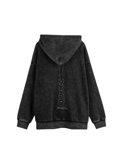 Thesupermade – Gewaschenes und gealtertes Kapuzensweatshirt – 1674 