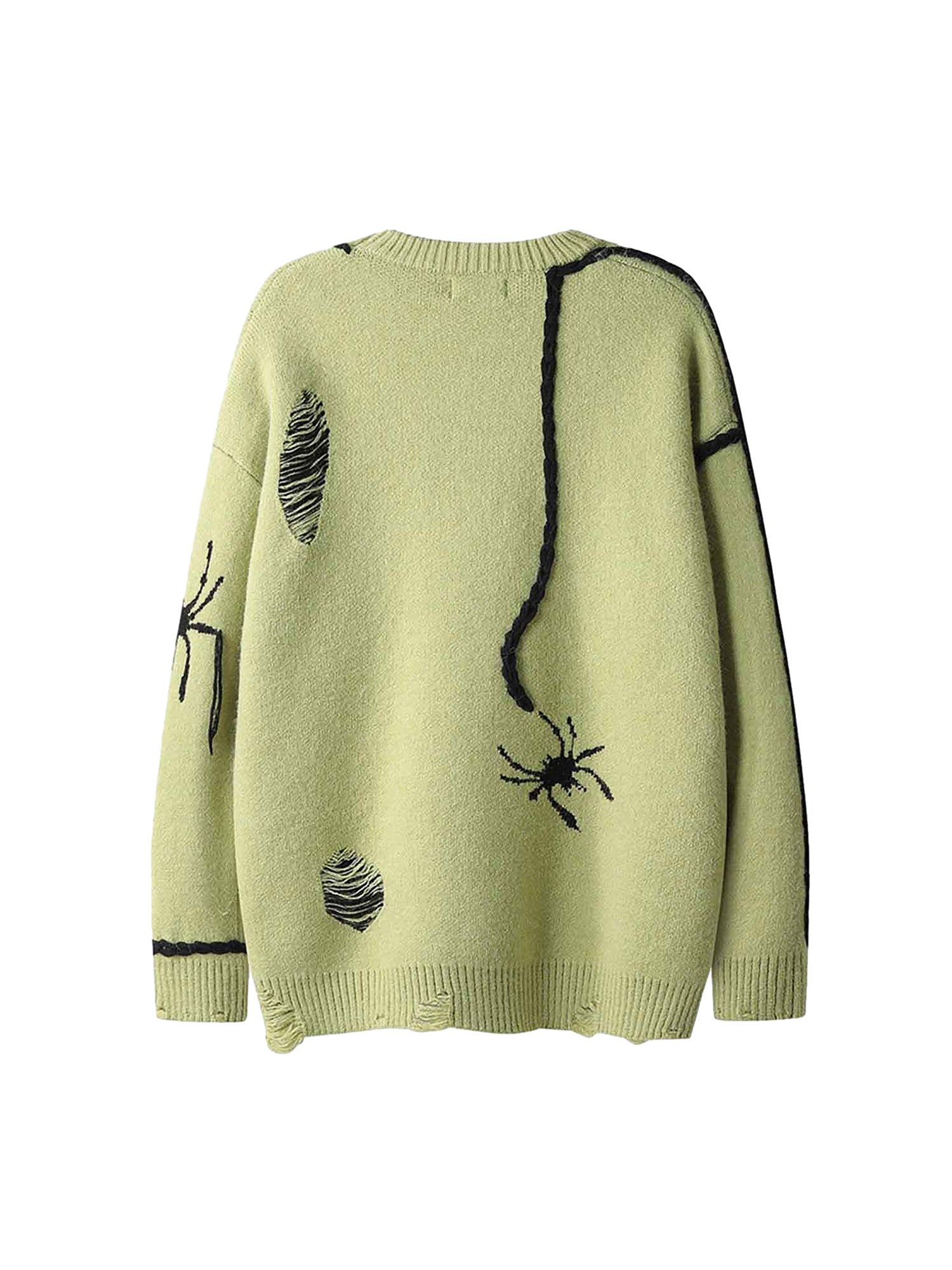 Thesupermade – Oversize-Pullover im Distressed-Look mit Spinnenmuster