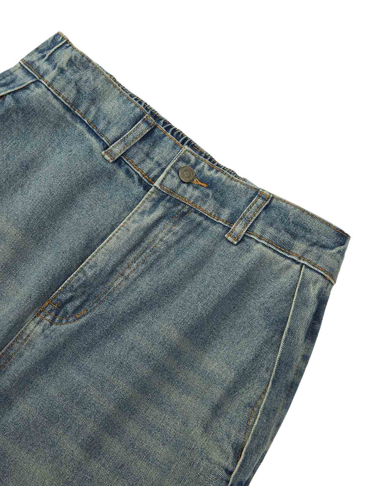 Le jean délavé contrasté American Retro de qualité supérieure