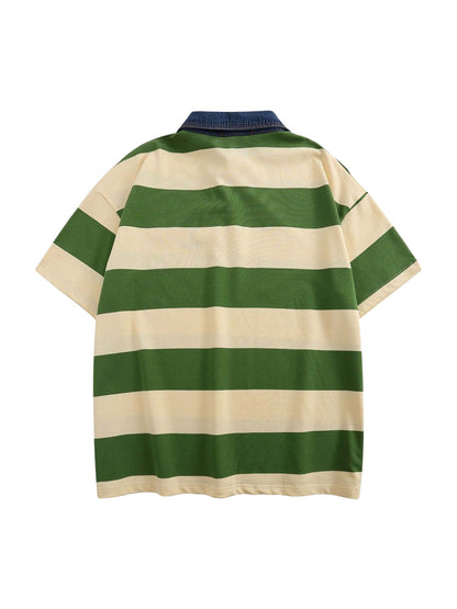 Thesupermade Vintage-Poloshirt mit Farbstreifen – 2371