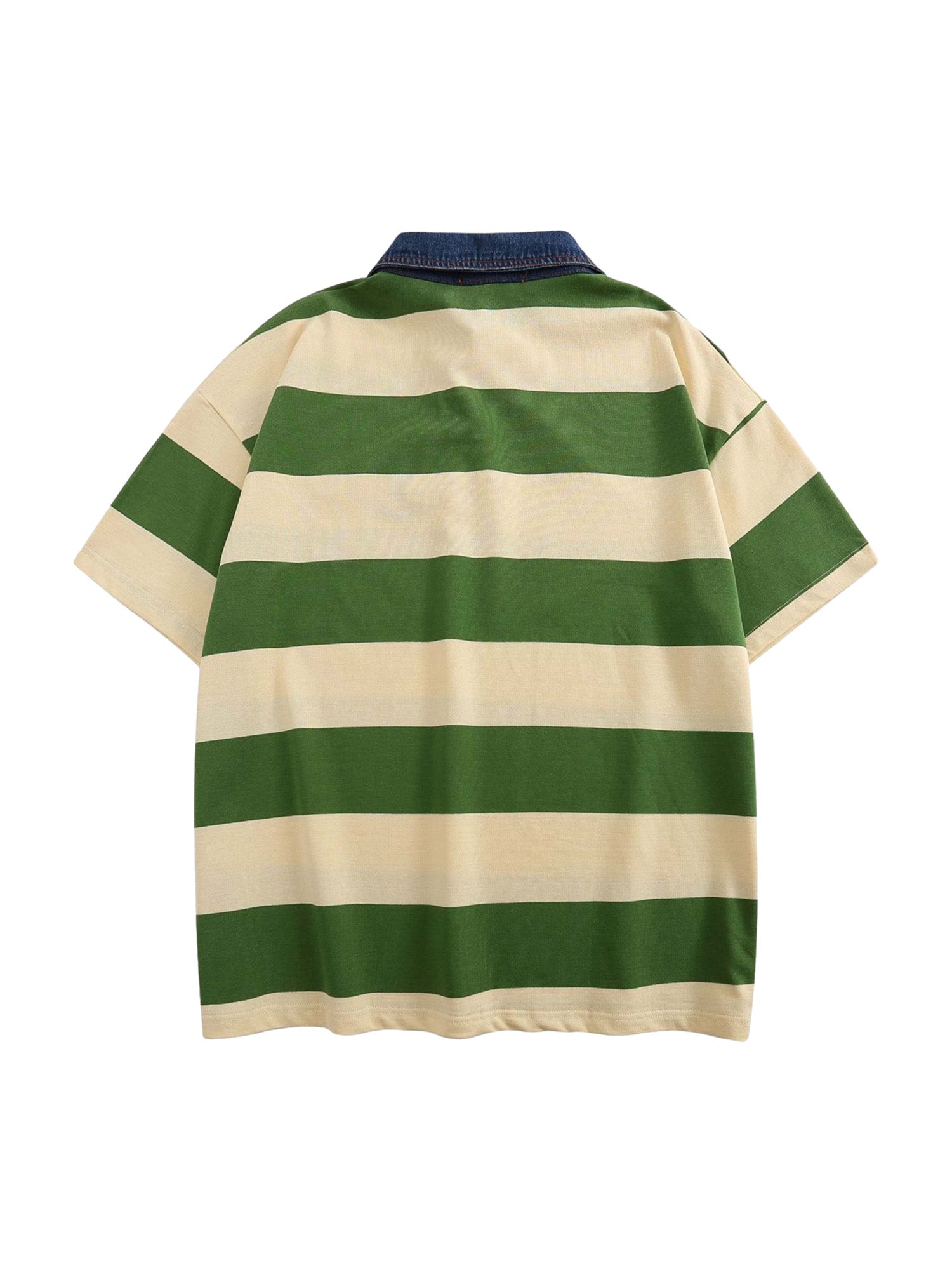 Thesupermade Vintage Color Striped Polo Shirt