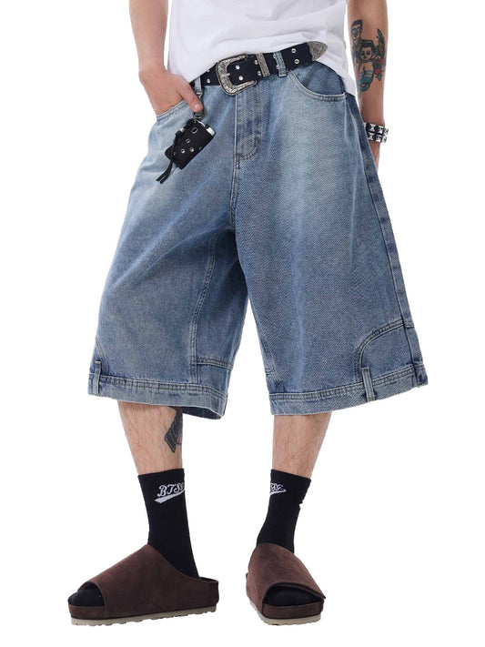 Jeans-Jeanshose im Retro-Reverse-Design mit verwaschenem Denim – 2080 
