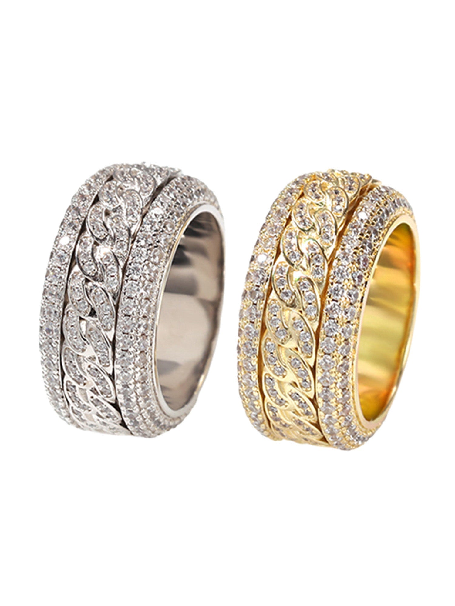 La bague rotative entièrement en diamants de la marque Supermade