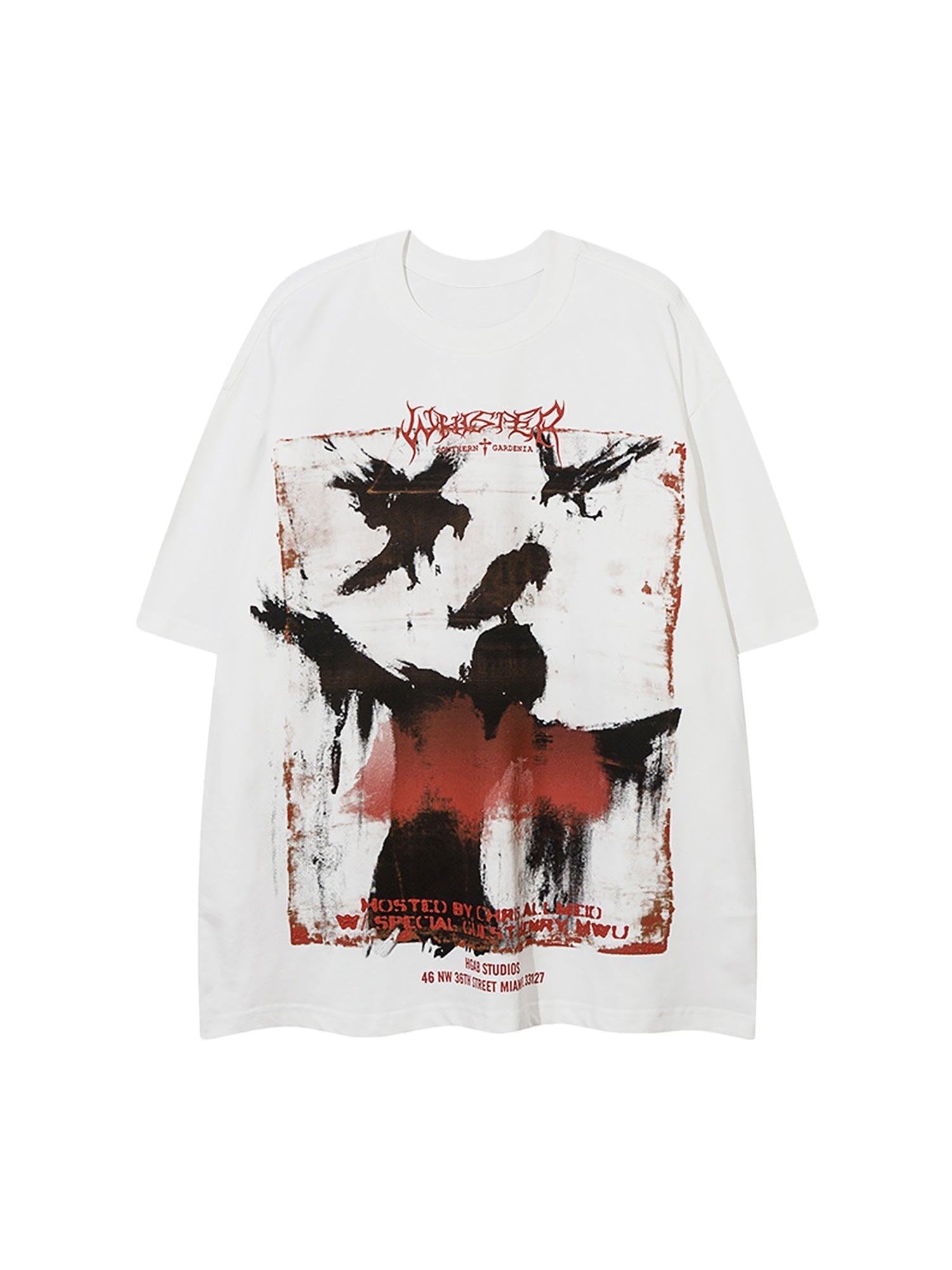 Crow Erosion Shadow Hip-Hop T-shirt - 2090