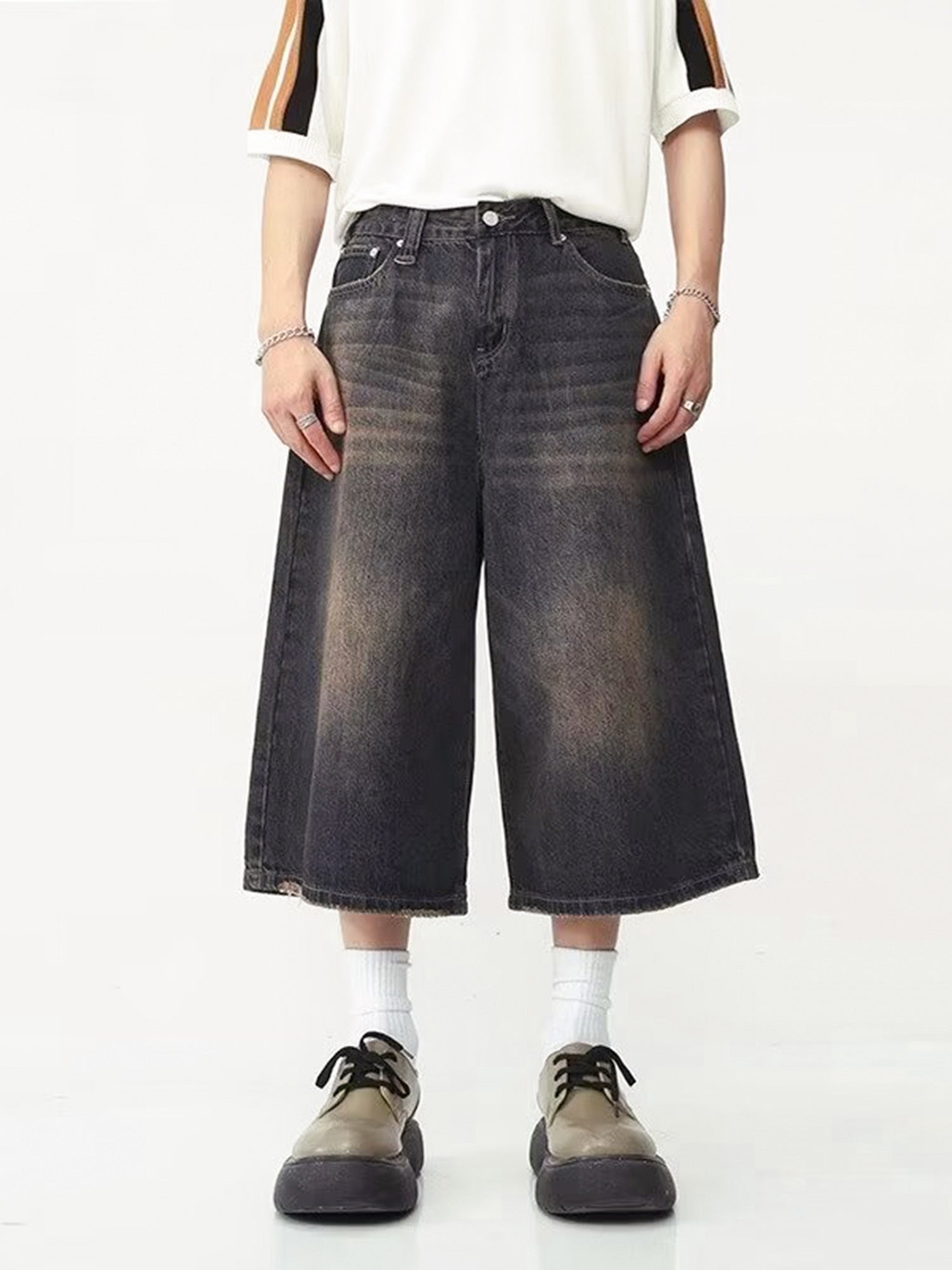 Thesupermade – Retro-Jeans mit Rissen, Blau, gerade, weites Bein, 2079 