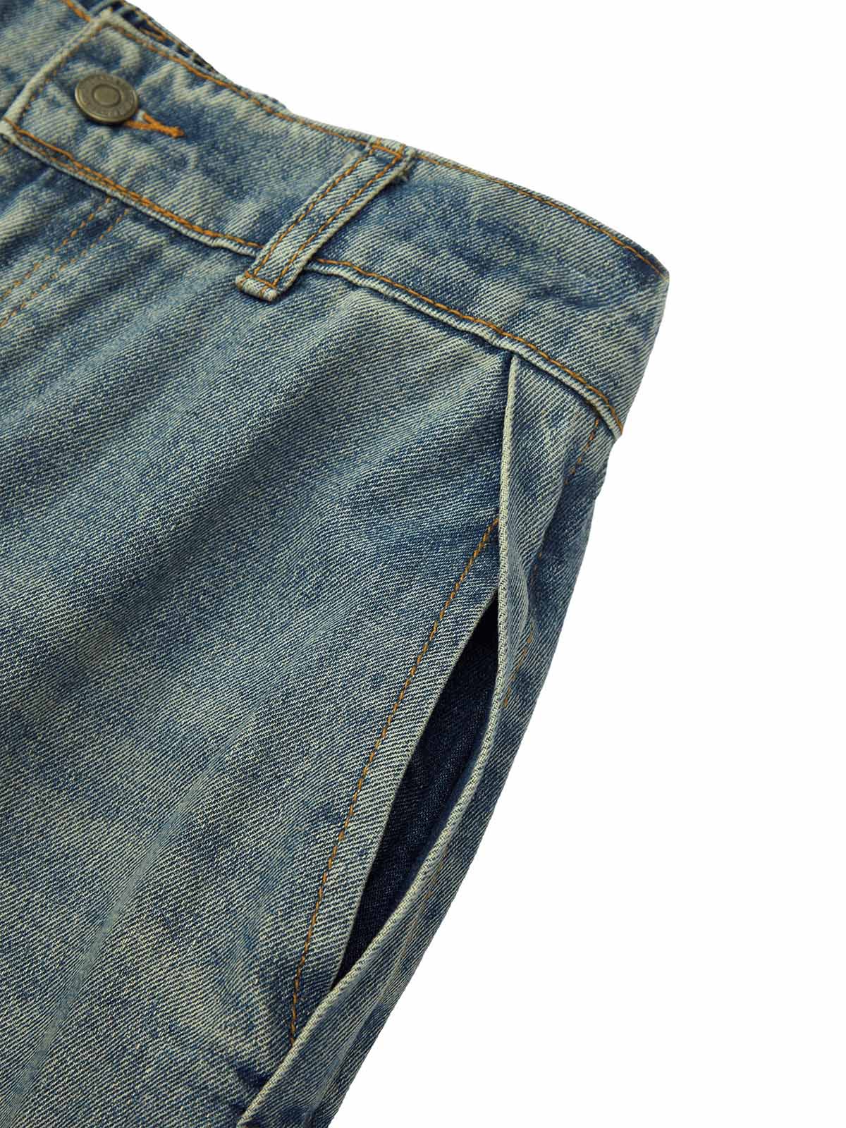 Le jean délavé contrasté American Retro de qualité supérieure