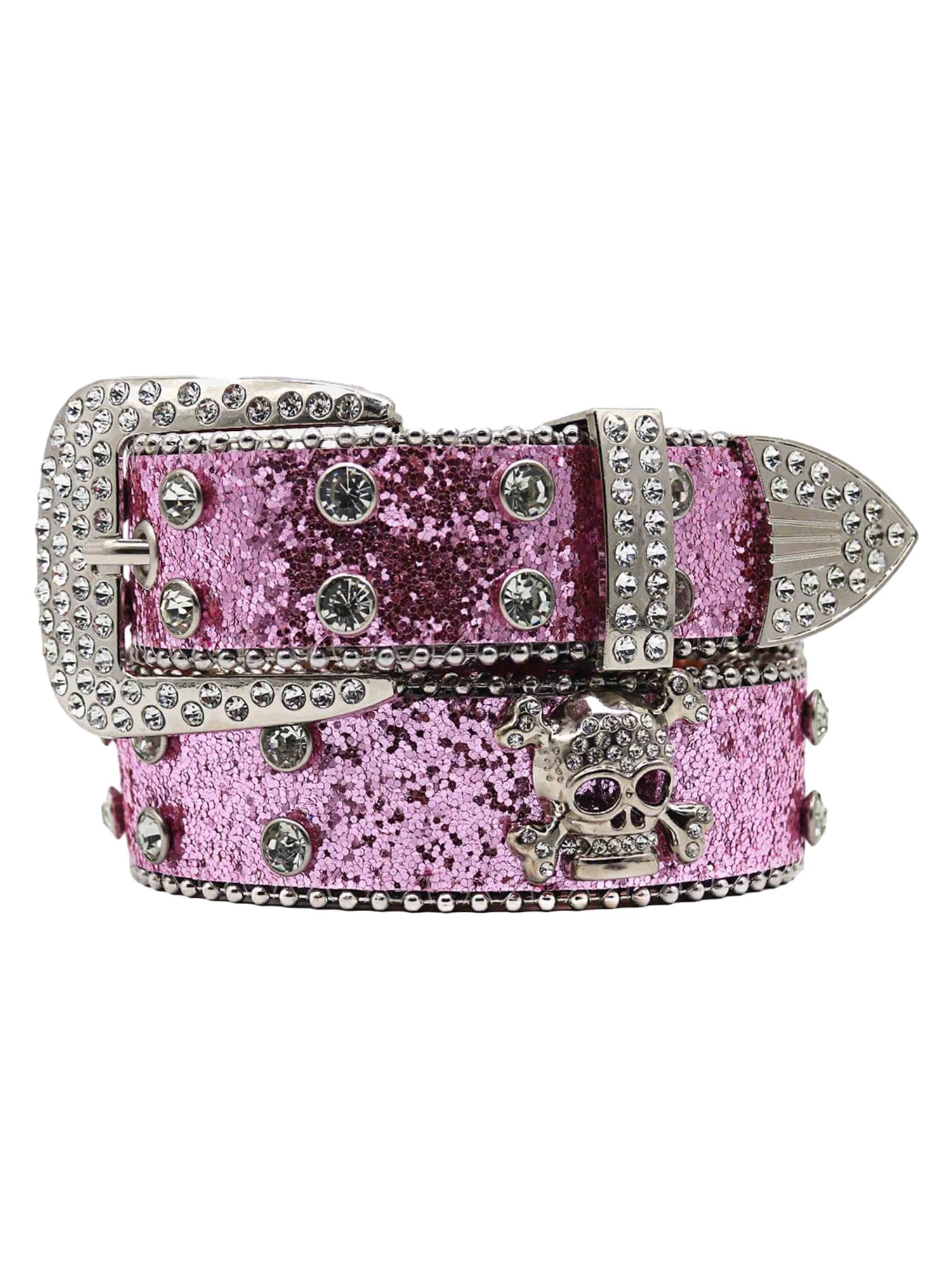 Thesupermade Rhinestone Skull Belt - 1668