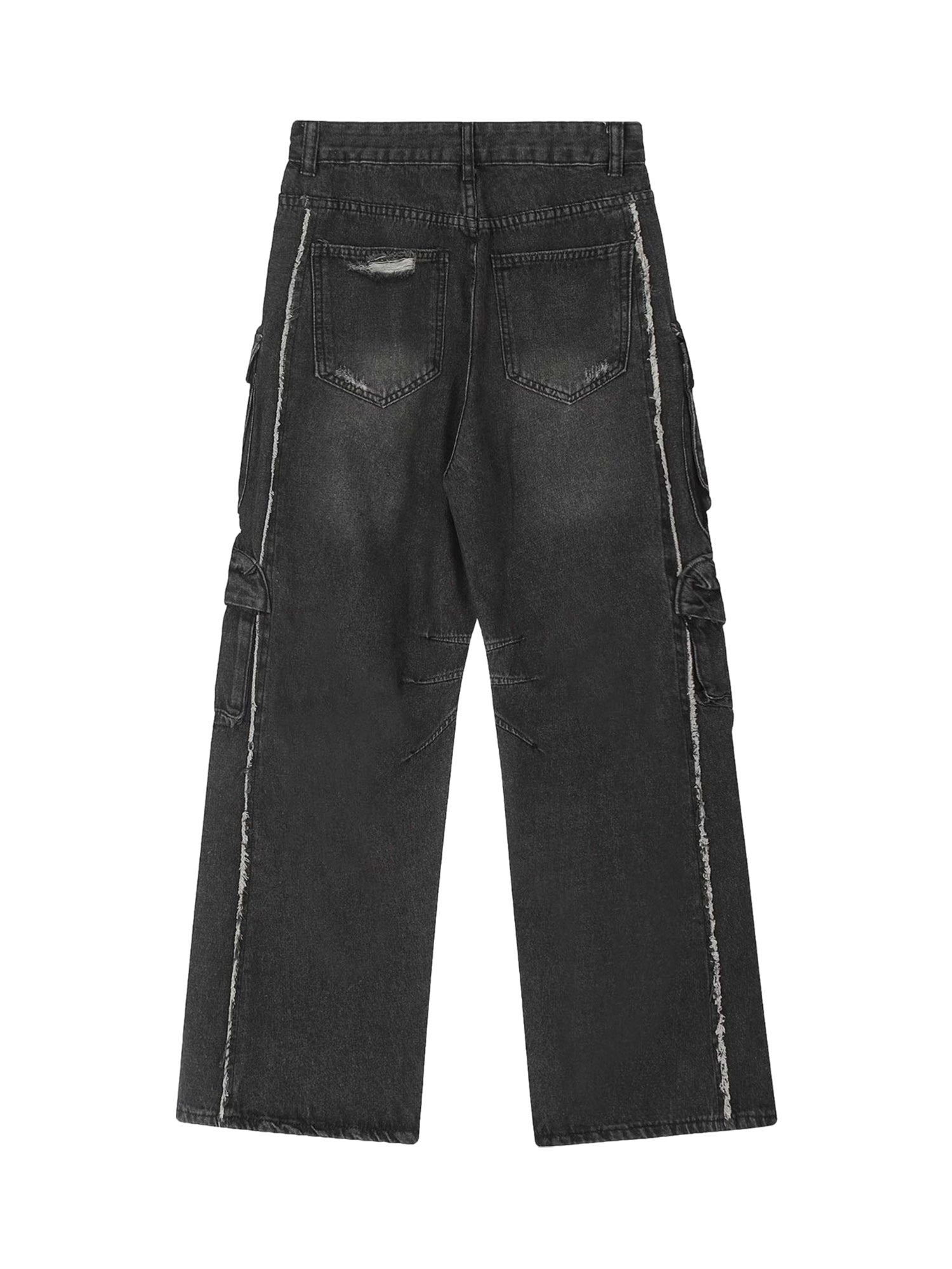 Thesupermade Washed Multi-pocket Work Cargo Jeans - 1830