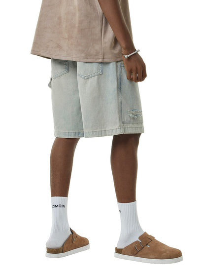 Thesupermade – Verwaschene Hip-Hop-Shorts im Retro-Stil von Thesupermade 