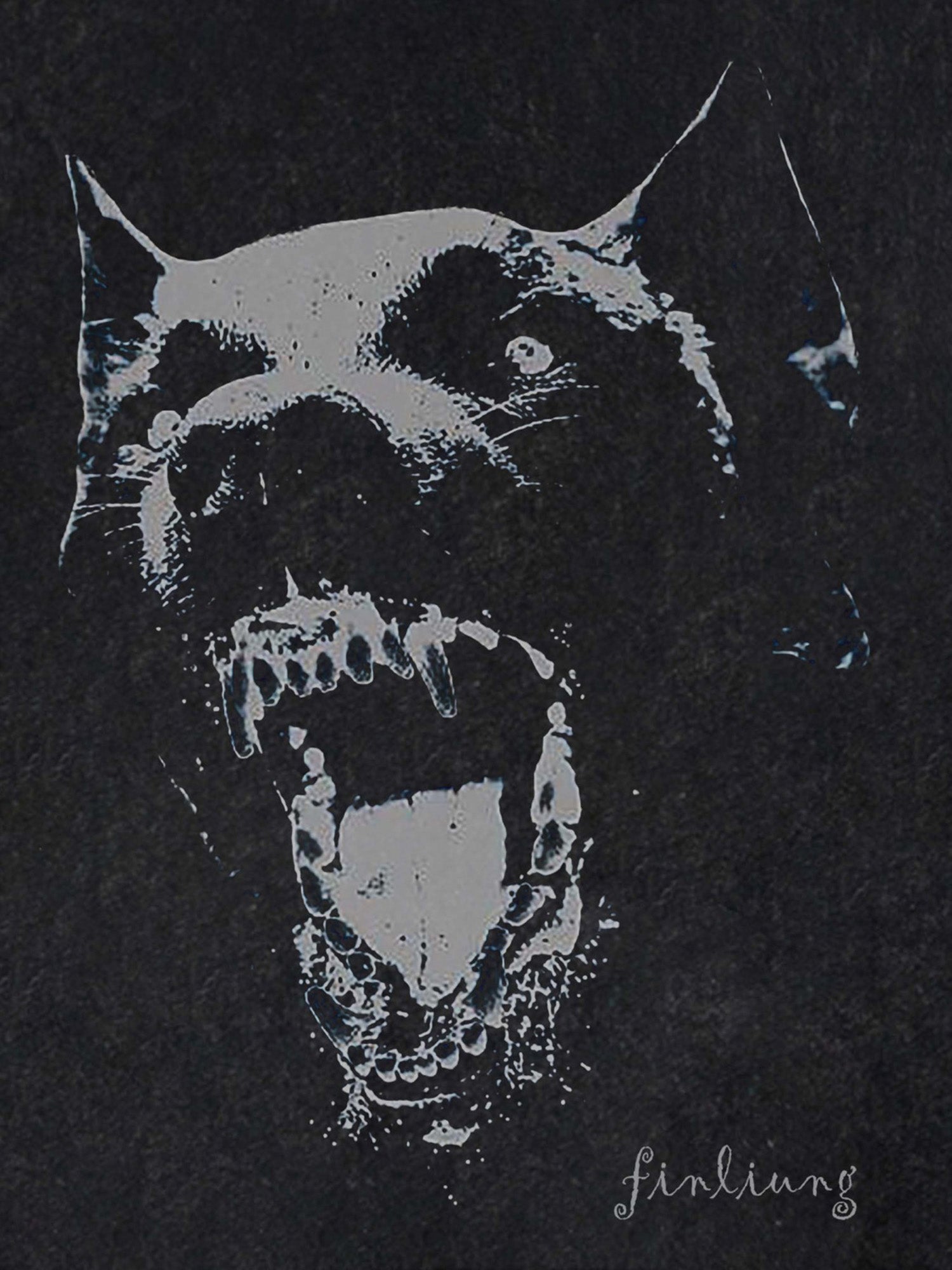 Thesupermade Doberman Print Washed T-shirt - 1856