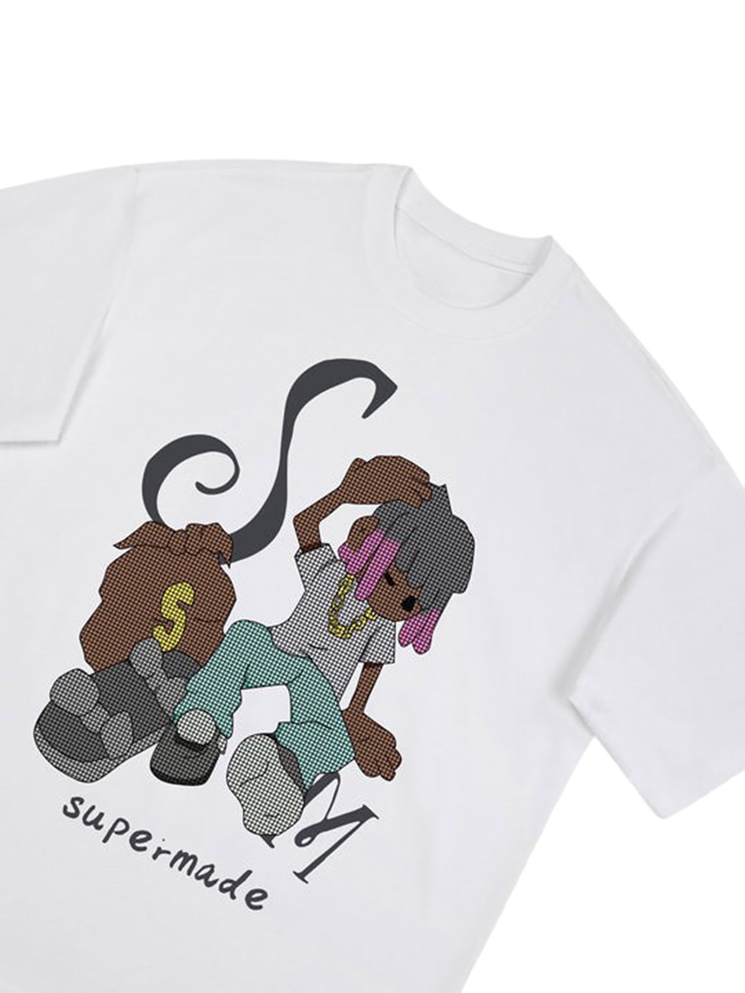 Thesupermade Hip Hop Cartoon Character Print T-shirt