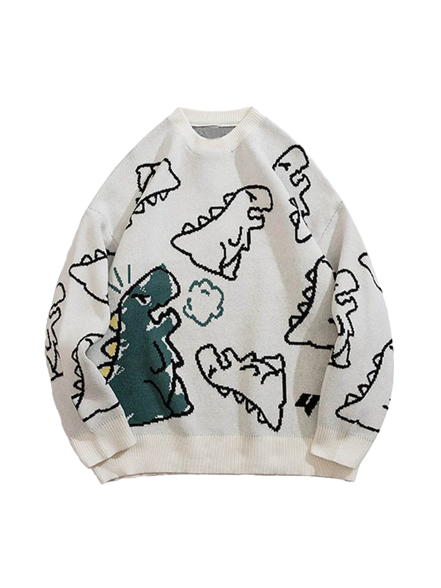 Thesupermade Cartoon Dinosaur Printed Sweater - 1004