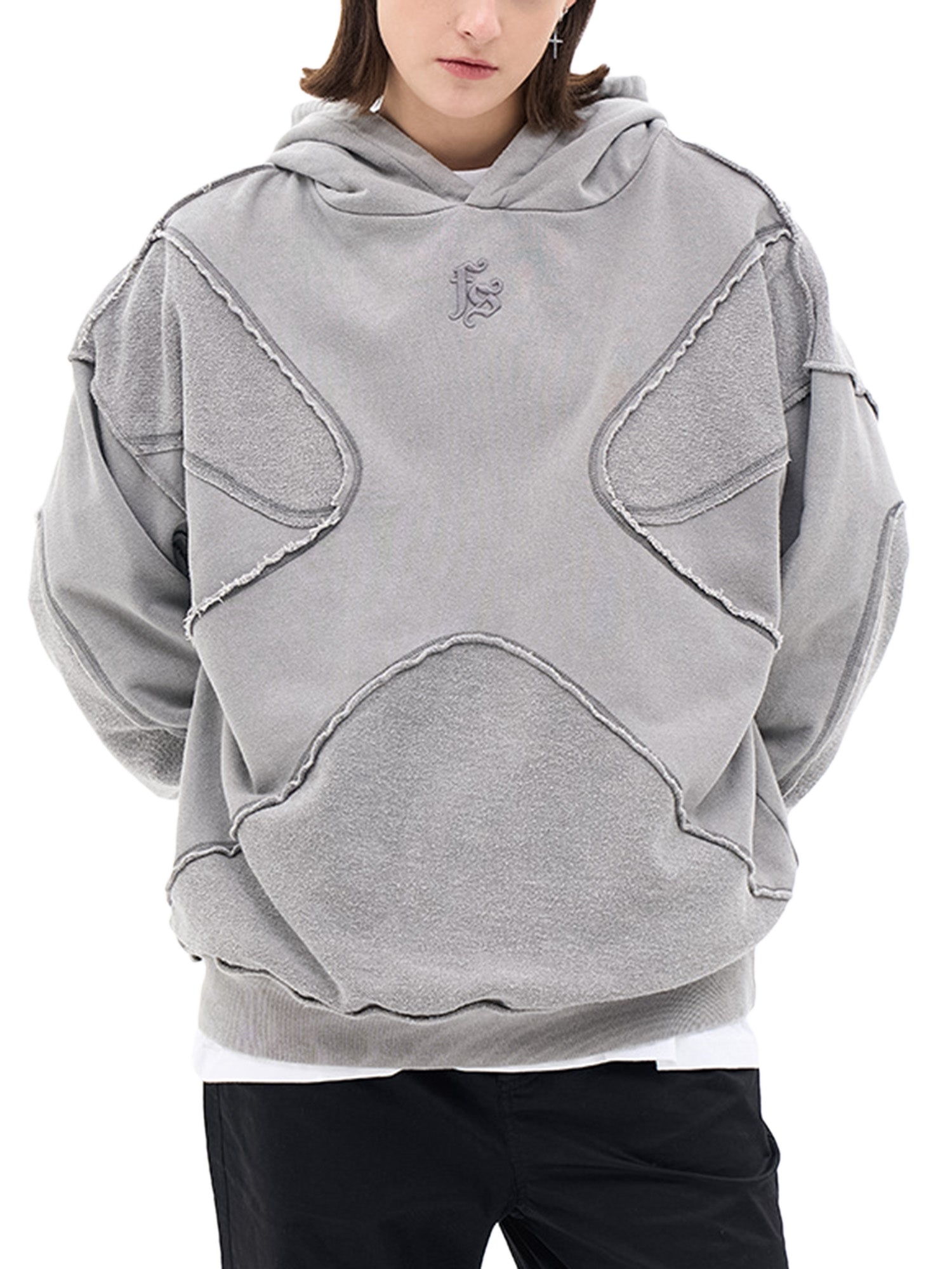 Thesupermade Washed Splicing Hoodie – 1985