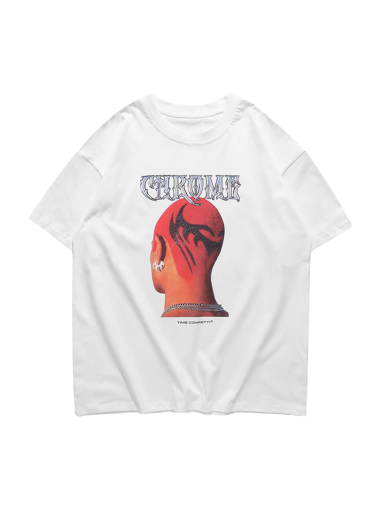 Thesupermade Head Print Hip Hop T-shirt - 1564