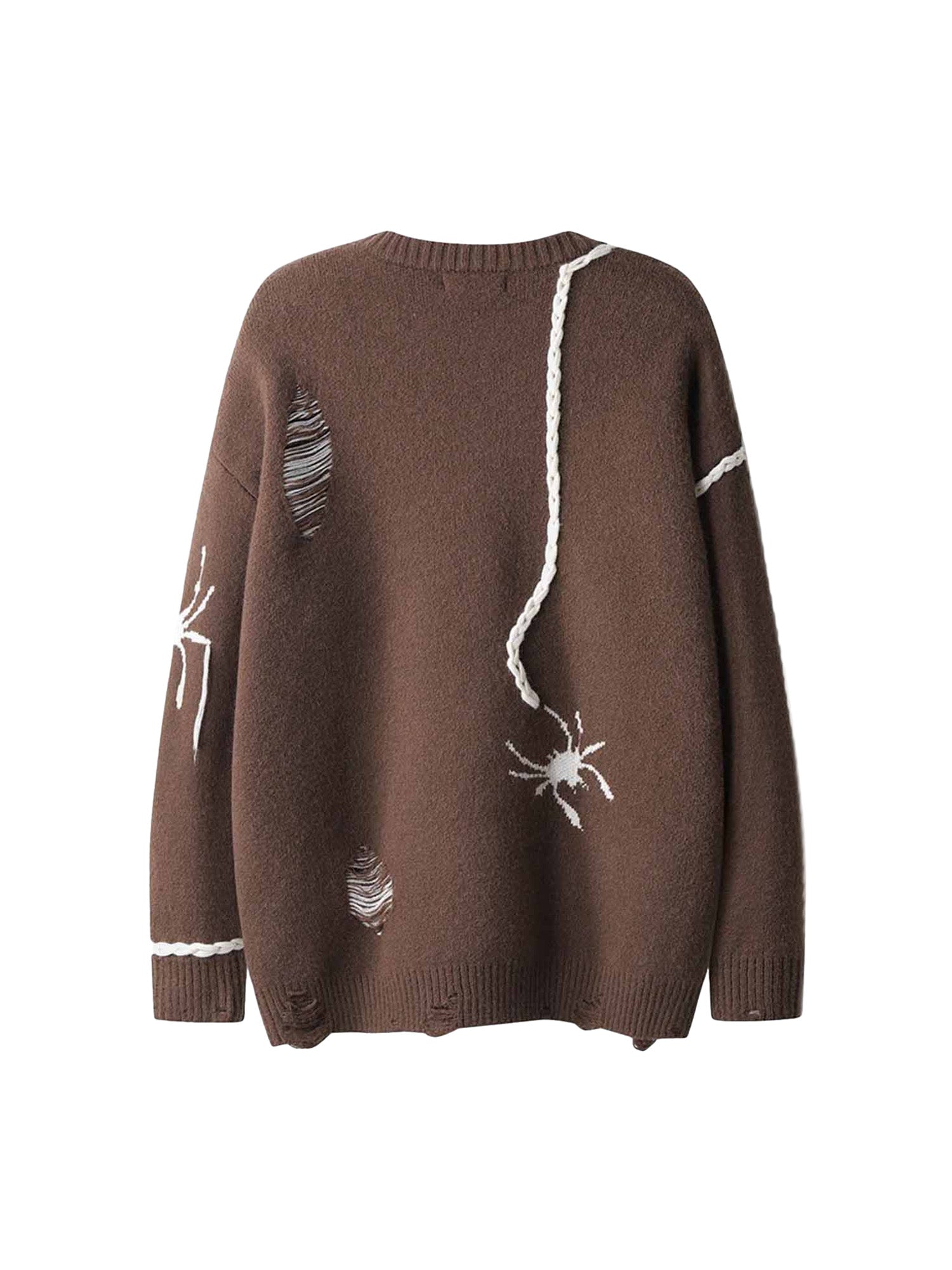 Thesupermade – Oversize-Pullover im Distressed-Look mit Spinnenmuster