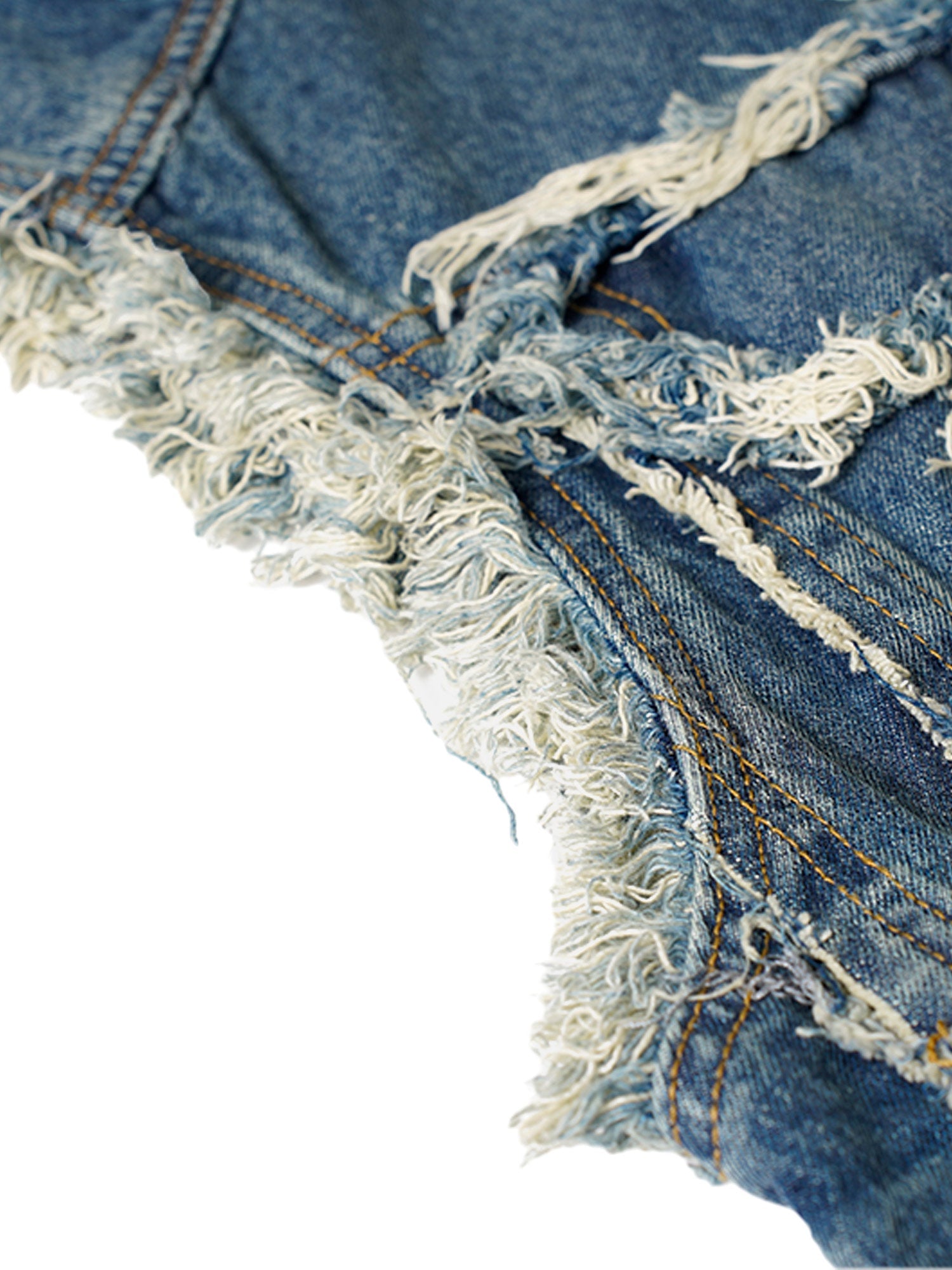 Gilet en denim délavé à bords bruts Thesupermade High Street