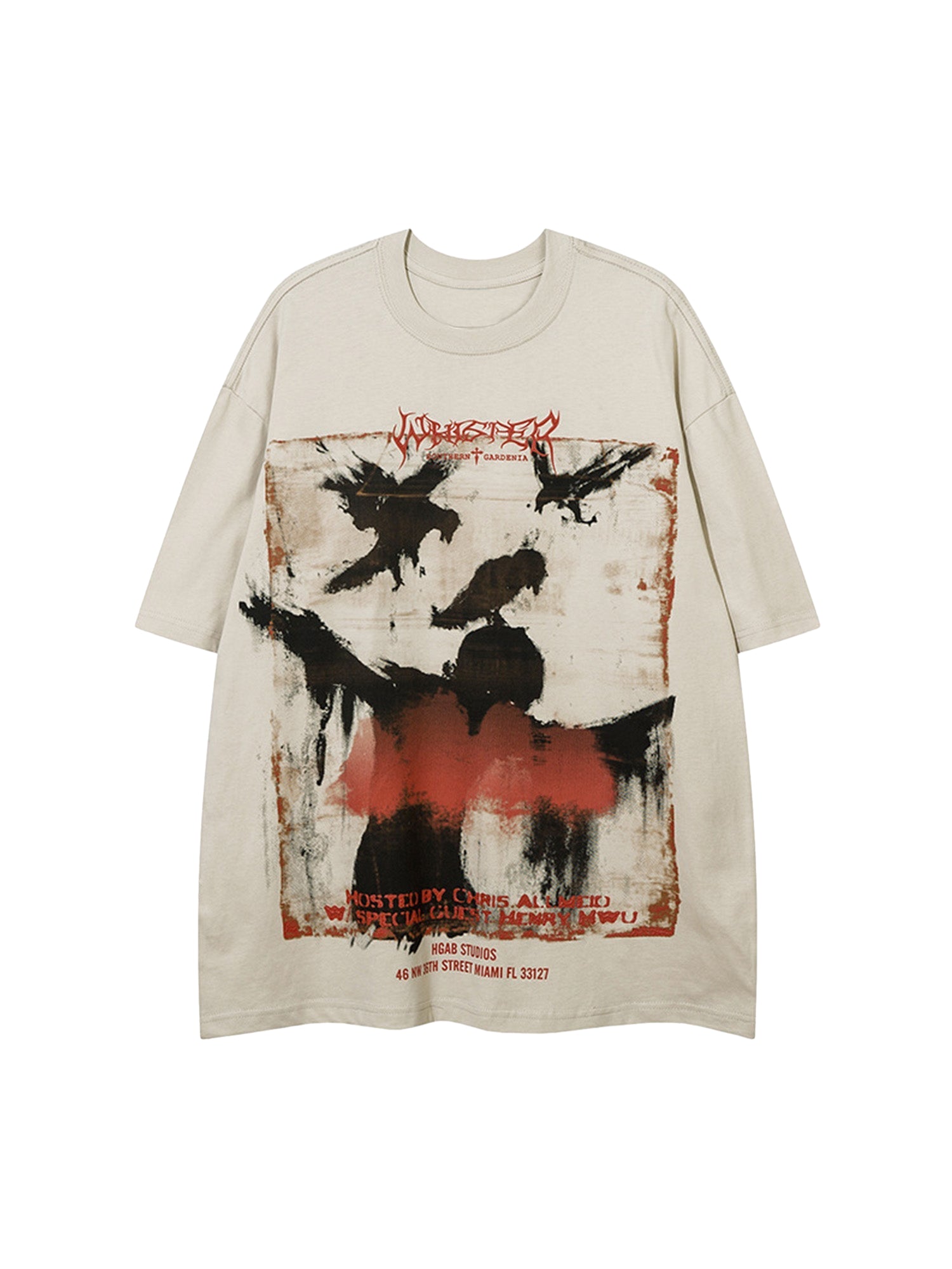 Crow Erosion Shadow Hip-Hop T-shirt - 2090