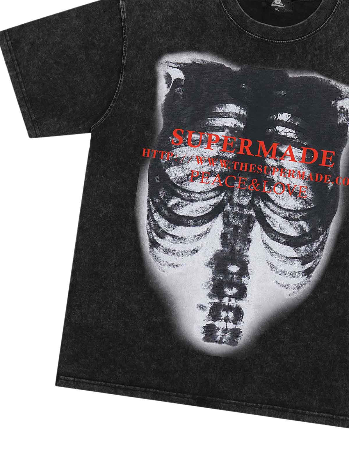 Thesupermade Skull Image Street Hip-Hop T-shirt - 2131