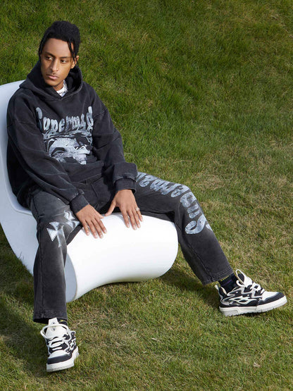 Thesupermade Heavy Washed Jesus Graphic Hoodie – 1973