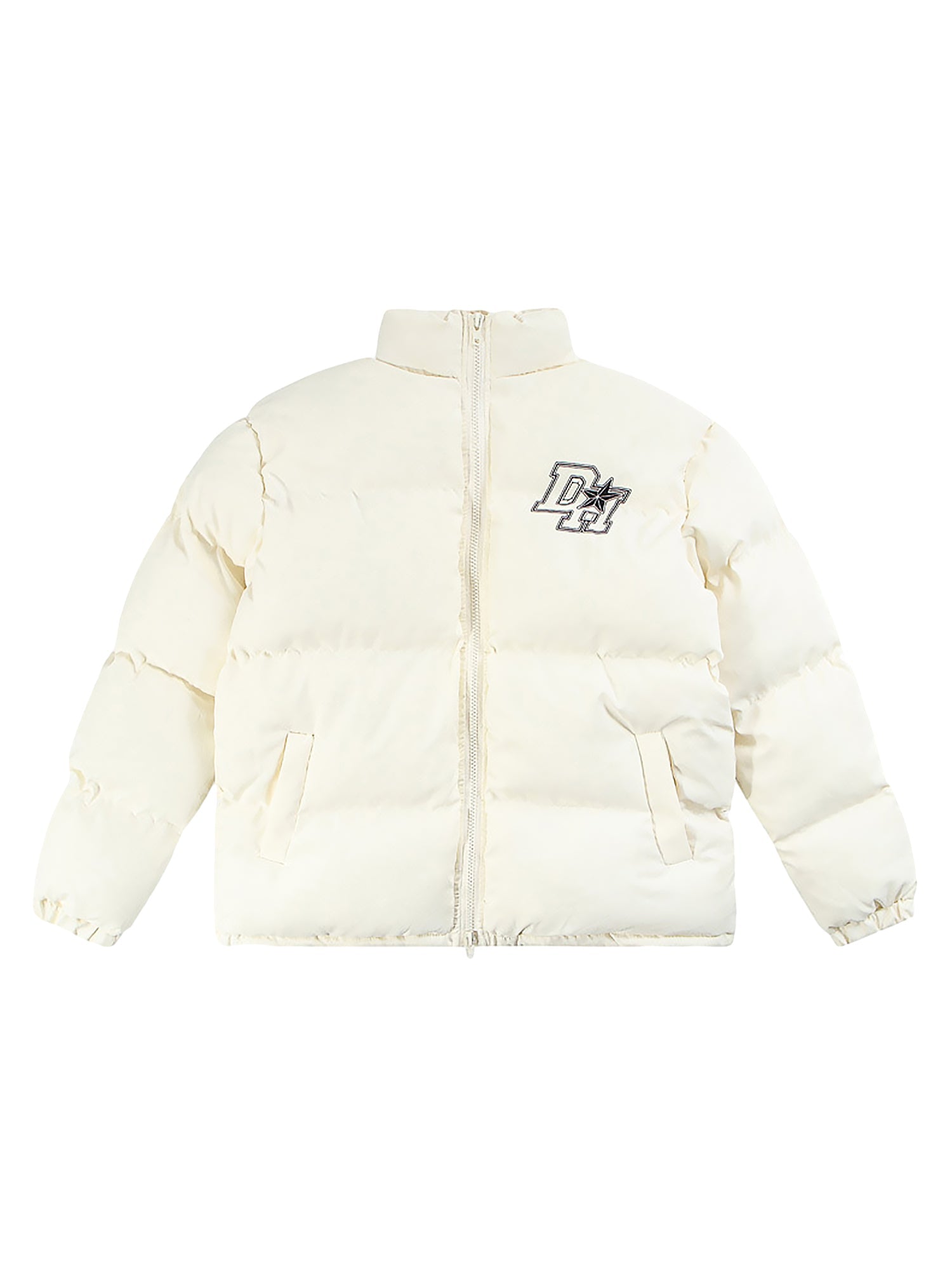Daunenjacke mit Retro-Buchstaben-Print - 1393 