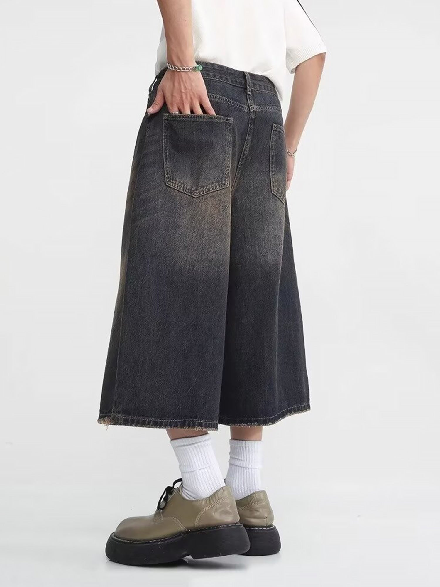 Thesupermade – Retro-Jeans mit Rissen, Blau, gerade, weites Bein, 2079 