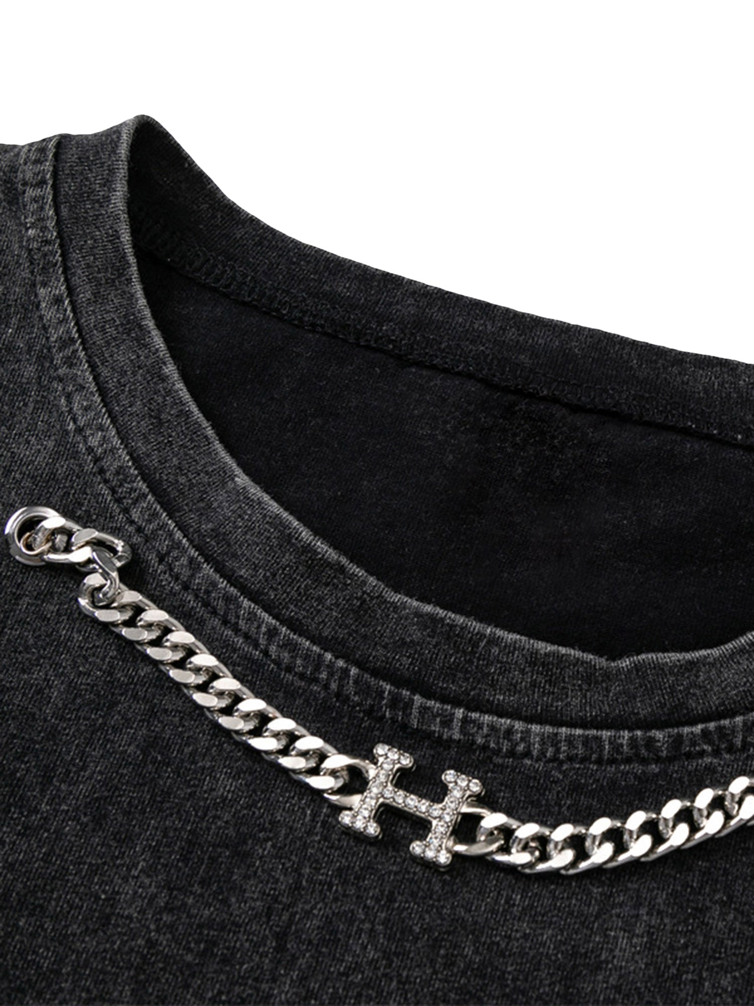 ThesupermadeVintage – Weste mit verwaschenem Metallic-Phantombuchstaben, Distressed-Look – 2060 